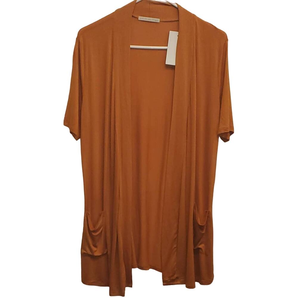 ACTIVE USA Light Weight Burnt Orange Open Front Cardigan Size Medium